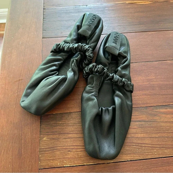 Ganni Leather Scrunchie Ballet Flats - Picture 4 of 6